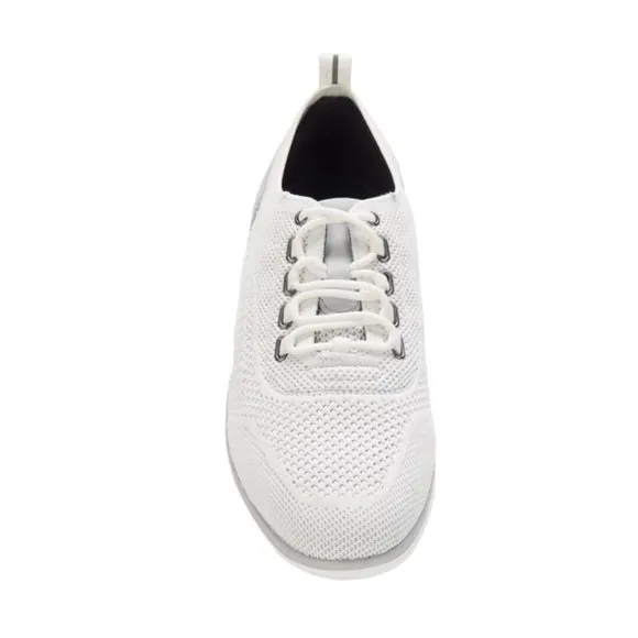 Johnston &amp; Murphy Shoes Men's 8.5M Parsons Knit U Throat White Gray Sneakers