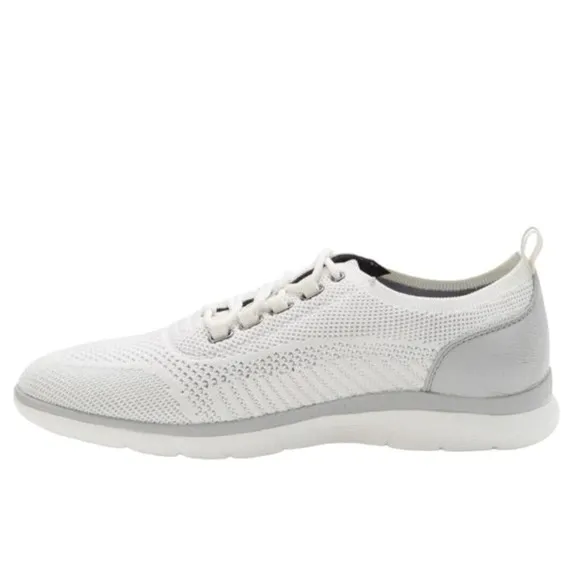 Johnston &amp; Murphy Shoes Men's 8.5M Parsons Knit U Throat White Gray Sneakers