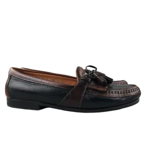 Johnston &amp; Murphy Size 9.5M Aragon Black Brown Deerskin Penny Loafers ITALY