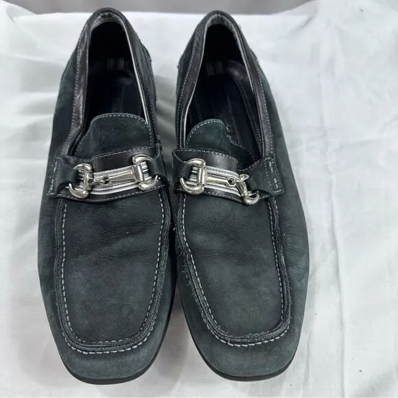 Johnston Murphy  Loafer Men's 8.5 M Black &amp; grey Toe Silver Bit