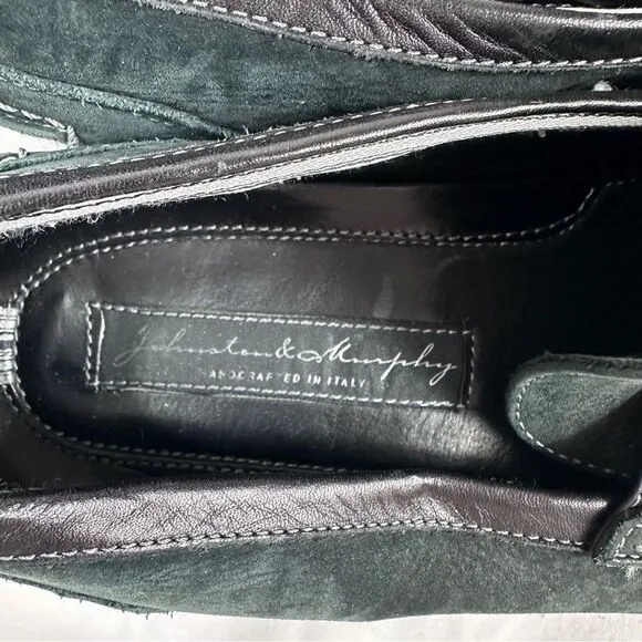 Johnston Murphy  Loafer Men's 8.5 M Black &amp; grey Toe Silver Bit