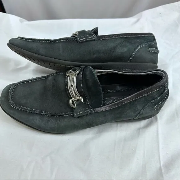 Johnston Murphy  Loafer Men's 8.5 M Black &amp; grey Toe Silver Bit