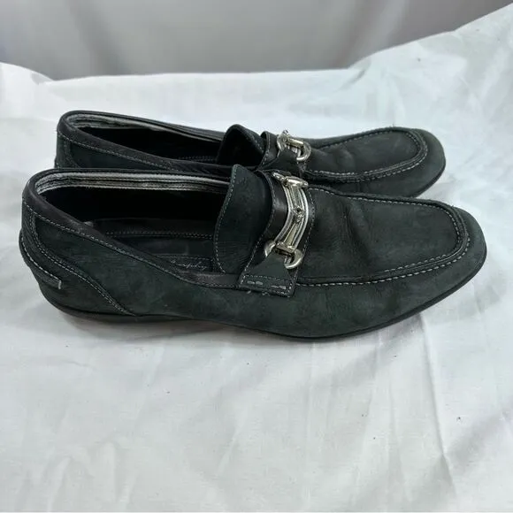 Johnston Murphy  Loafer Men's 8.5 M Black &amp; grey Toe Silver Bit