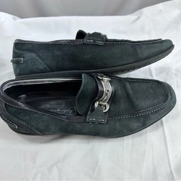 Johnston Murphy  Loafer Men's 8.5 M Black &amp; grey Toe Silver Bit