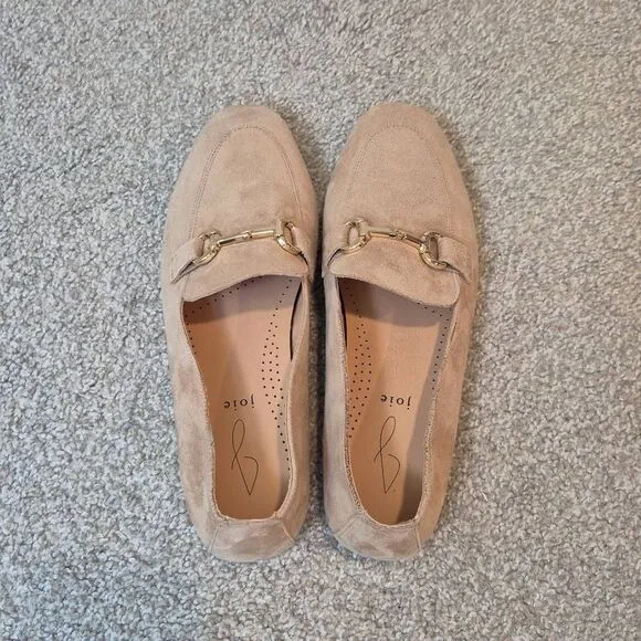 JOIE Women's Suede Loafers Shoes Flats Loafters Size 9.5 Beige
