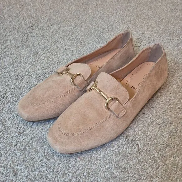 JOIE Women's Suede Loafers Shoes Flats Loafters Size 9.5 Beige