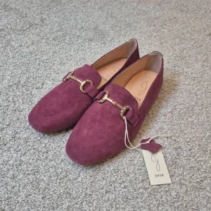 JOIE Women's Suede Loafers Shoes Flats Slip On Size 7.5 Burgundy