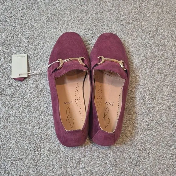 JOIE Women's Suede Loafers Shoes Flats Slip On Size 7.5 Burgundy