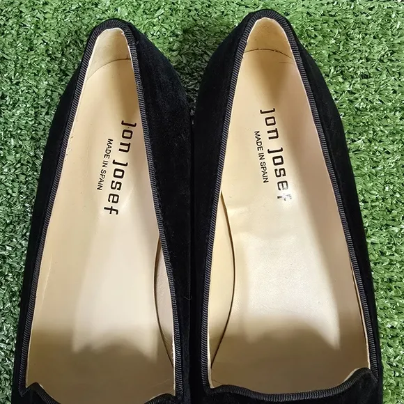 JON JOSEF | GATSBY 'BITE ME' LINEN VELVET EMBROIDERED ROUND TOE SLIP-ON …