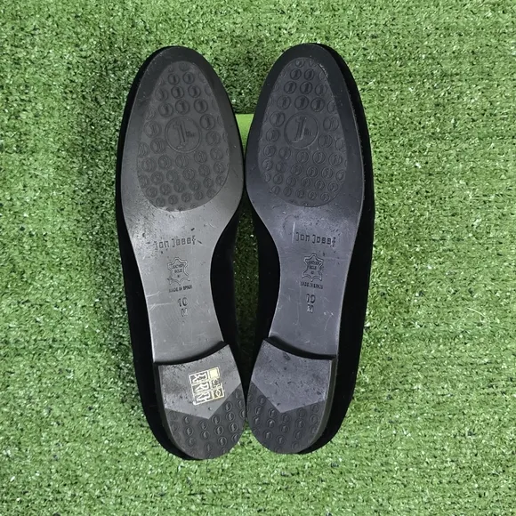 JON JOSEF | GATSBY 'BITE ME' LINEN VELVET EMBROIDERED ROUND TOE SLIP-ON …