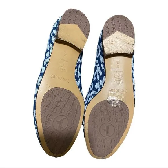 Jon Josef | Gatsby Blue Leopard Denim Round Toe Slip On Loafers Shoes | 6 M