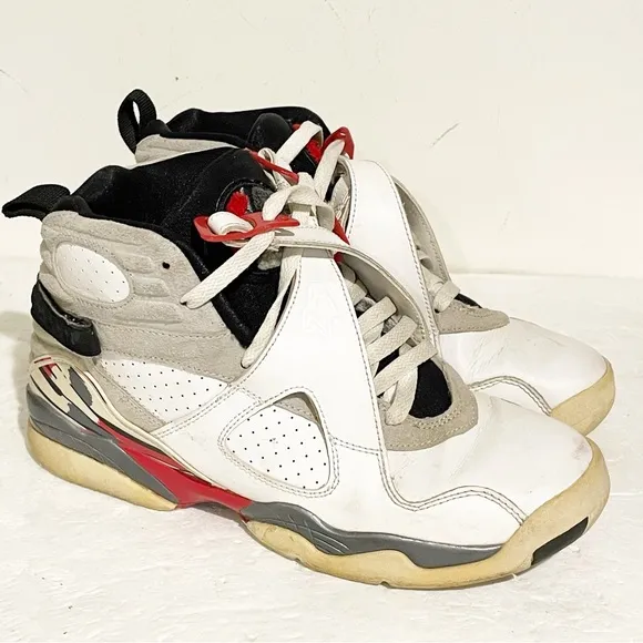 Jordan 8 Size 7 Youth Retro Bugs Bunny 305368-103 White Gray Red Sneakers