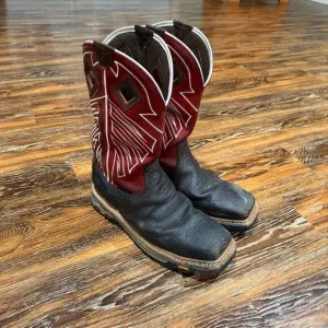 Justin 11D Roughneck 12&quot; Waterproof Steel Toe Work Boots Square Brown Red 11