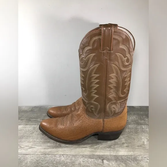 Justin 1446 Bullhide Leather Cowboy Western Leather Pull On Men’s Boots Size 11