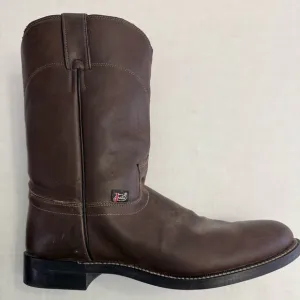 Justin Basics Men’s Brown 10” Roper Western Boots Style JB3001 Size 10D