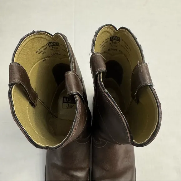 Justin Basics Men’s Brown 10” Roper Western Boots Style JB3001 Size 10D