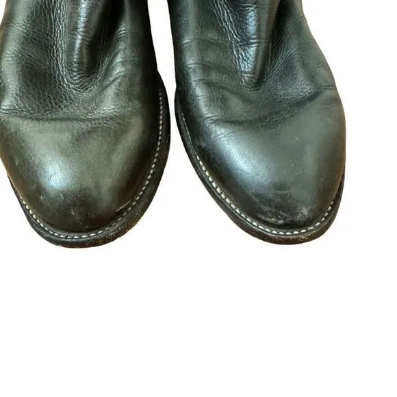 Justin Black Leather Pull On Western Boots Style# 3620 Men’s Size 10