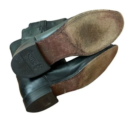 Justin Black Leather Pull On Western Boots Style# 3620 Men’s Size 10