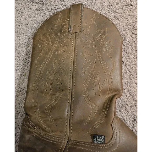 Justin Boots 12&quot; Butch Farm &amp; Ranch Western Round Toe Boots JB1100 Men's 10 EE