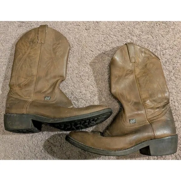 Justin Boots 12&quot; Butch Farm &amp; Ranch Western Round Toe Boots JB1100 Men's 10 EE