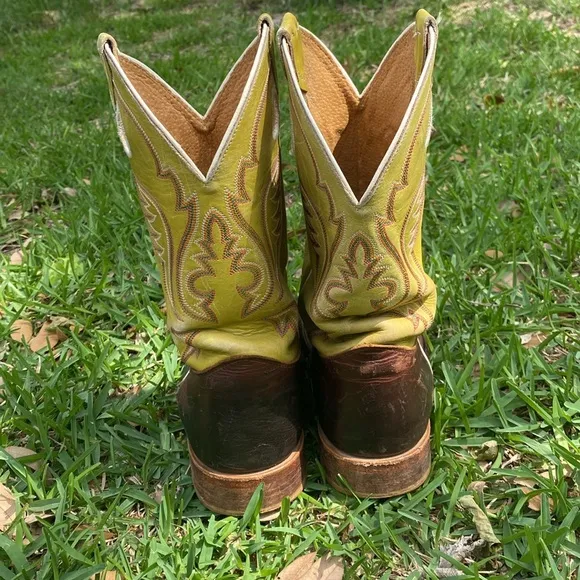 Justin Boots Bent Rail Square Toe Pull On Cowboy Boots Men’s Size 11.5D GUC