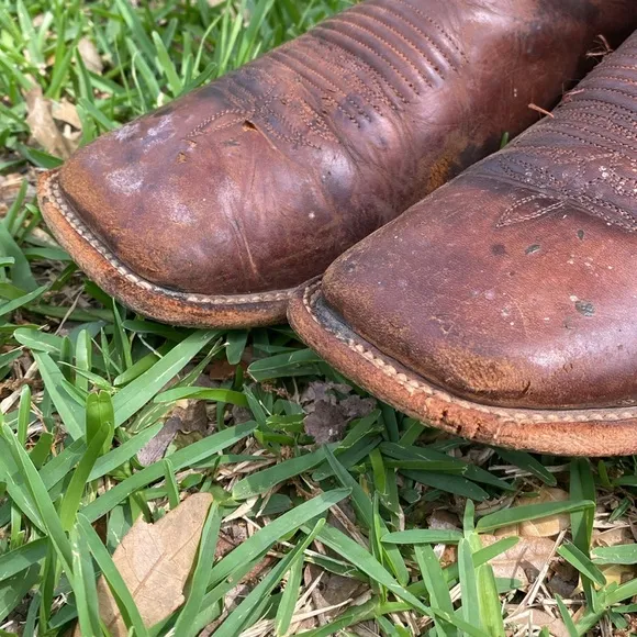 Justin Boots Bent Rail Square Toe Pull On Cowboy Boots Men’s Size 11.5D GUC