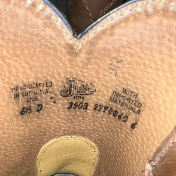 Justin Boots Stampede Round Toe Roper Boots Size 6.5