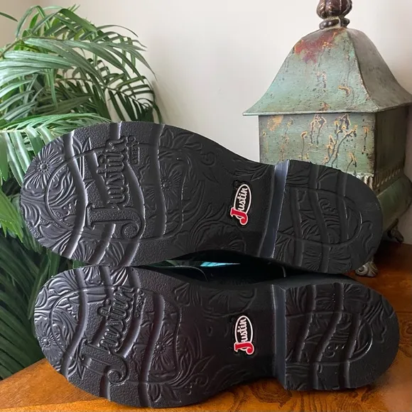 Justin Gypsy Gemma GY9905 Black and Turquoise Leather Boots
