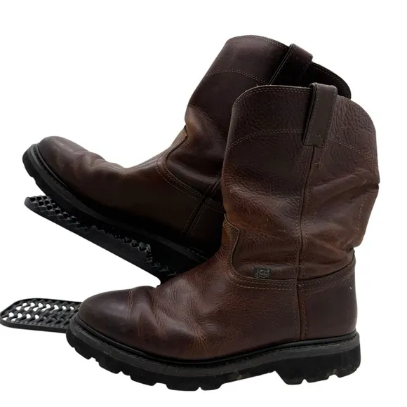 Justin Screwdriver Boots Mens 11 Wide Pull On Western Work Slip Resistant WK4905