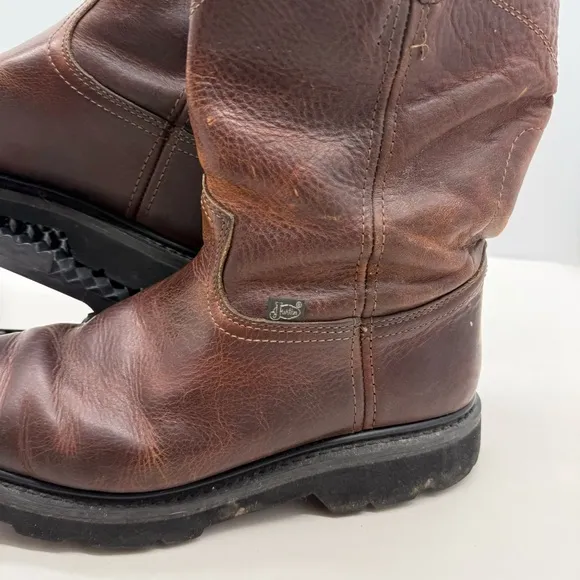 Justin Screwdriver Boots Mens 11 Wide Pull On Western Work Slip Resistant WK4905