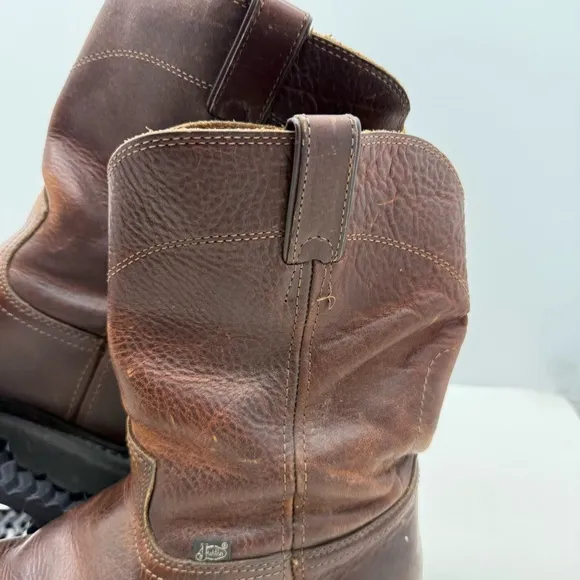 Justin Screwdriver Boots Mens 11 Wide Pull On Western Work Slip Resistant WK4905