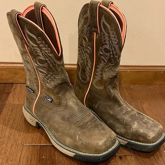 Justin Womens Pull-On Rural Comp Toe Western Boots SE4357 Chocolate Size 7B Farm