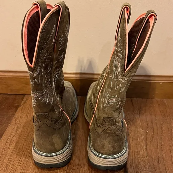 Justin Womens Pull-On Rural Comp Toe Western Boots SE4357 Chocolate Size 7B Farm