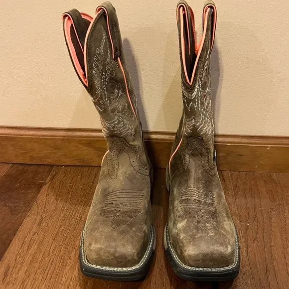 Justin Womens Pull-On Rural Comp Toe Western Boots SE4357 Chocolate Size 7B Farm