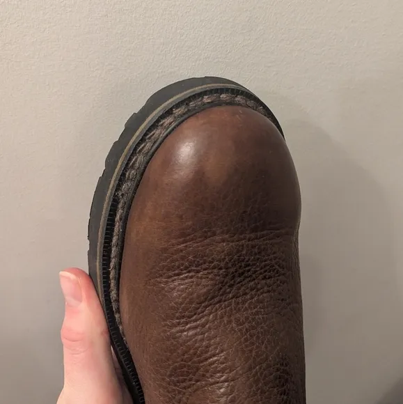 Justin Work Boots Brown Leather Pull On Wk4920 sz 8.5 EE