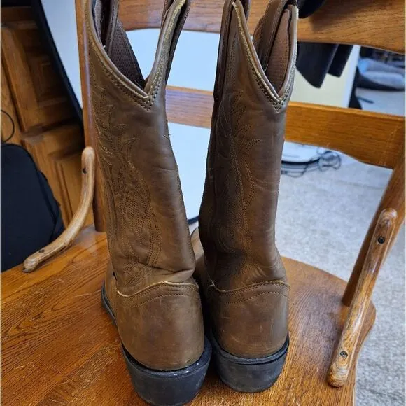 Justin Brown leather western pull-on boots