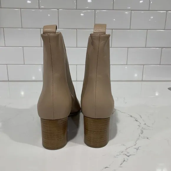 Kahmune | Mila Boots Chelsea Leather Ankle Pull On Almond Toe- Size 8 39