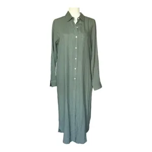 Karen Kane Women's Green Linen Button Down Shirt Dress Size M