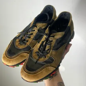 KARL LAGERFELD Brown and Black Camo Colorful Sole Sneakers Size 11.5