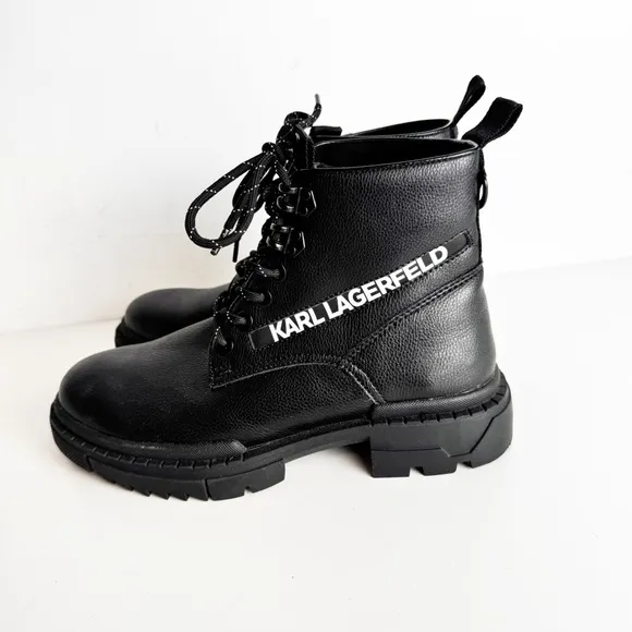 Karl Lagerfeld Paris Men's Boots Logo Leather Pebble Grained size 8.5