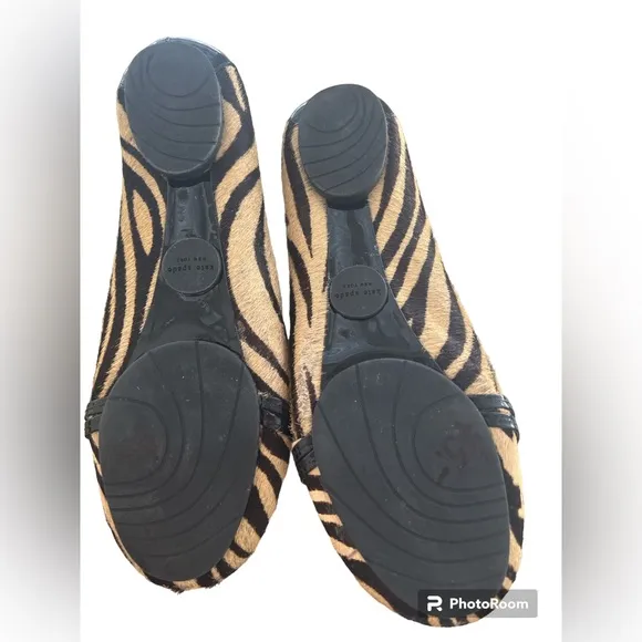Kate Spade Animal Zebra Tiger Fur Hair Moccasins Flats Loafer Slip-ons sz 7 EUC