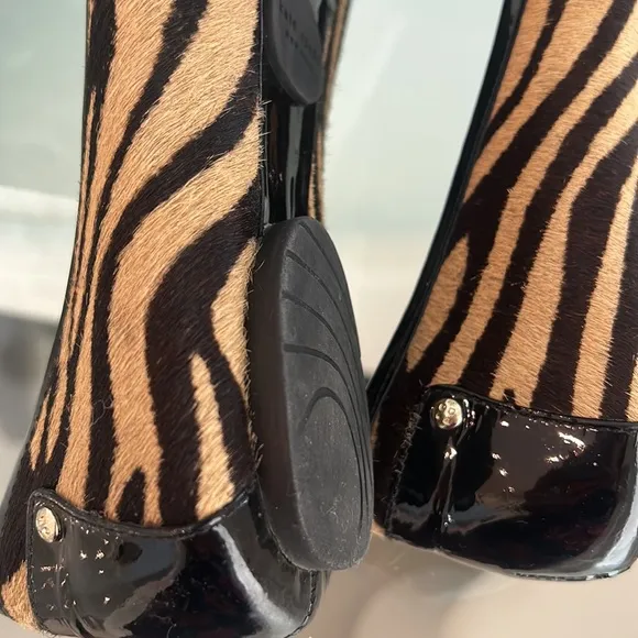 Kate Spade Animal Zebra Tiger Fur Hair Moccasins Flats Loafer Slip-ons sz 7 EUC