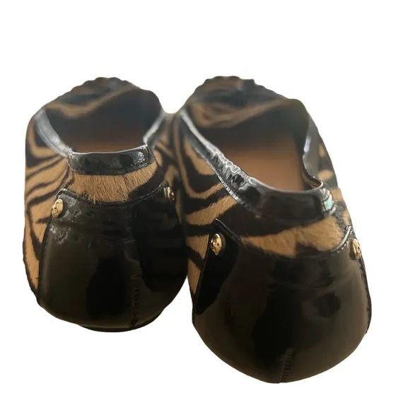 Kate Spade Animal Zebra Tiger Fur Hair Moccasins Flats Loafer Slip-ons sz 7 EUC