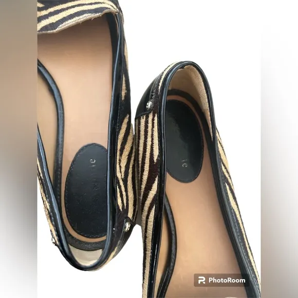 Kate Spade Animal Zebra Tiger Fur Hair Moccasins Flats Loafer Slip-ons sz 7 EUC