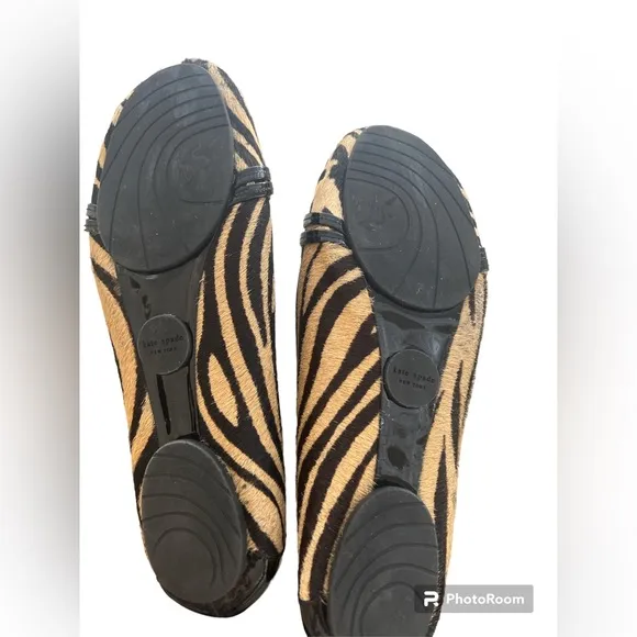 Kate Spade Animal Zebra Tiger Fur Hair Moccasins Flats Loafer Slip-ons sz 7 GUC