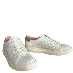 Kate Spade Audrey Sneakers White Leather with Perforated Logo Pattern