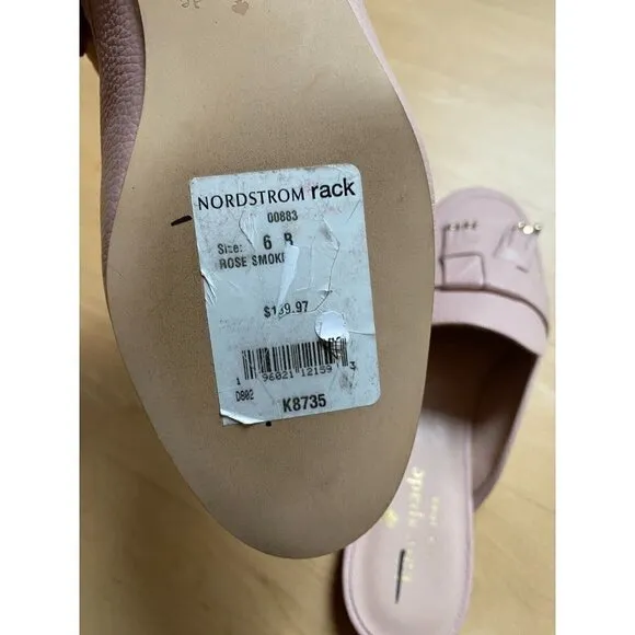 KATE Spade BNWT &quot;Berkley&quot; pink slip on muless NEW flats tassel
