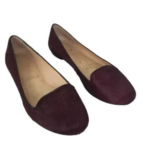 Kate Spade Burgundy Calf Hair Flat Loafers Size 7 Classic Workwear Careerwear
