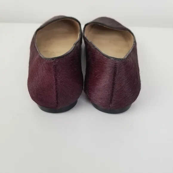 Kate Spade Burgundy Calf Hair Flat Loafers Size 7 Classic Workwear Careerwear