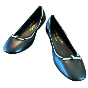 Kate Spade Claudette Black Nappa Leather Ballet Slip On Flats NEW Size 9